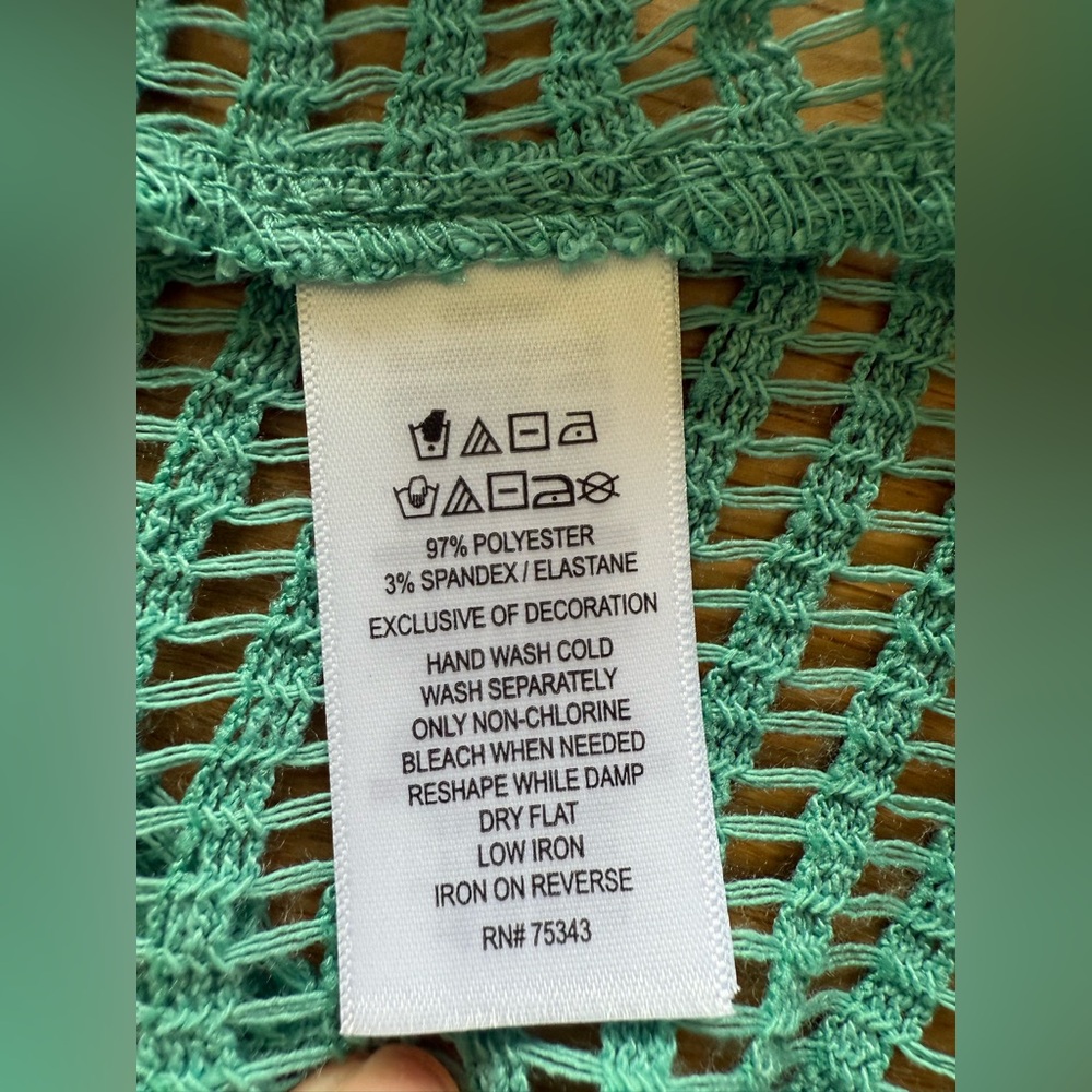Haute Hippie Green Crochet Boho Halter Maxi Dress Coverup Sz Large - Picture 2 of 5